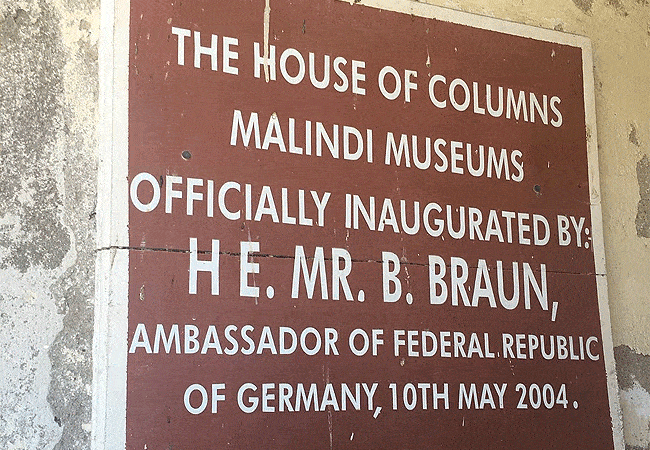 Malindi Museum Day Tour Inauguration Plaque Malindi Museum Day Tour
