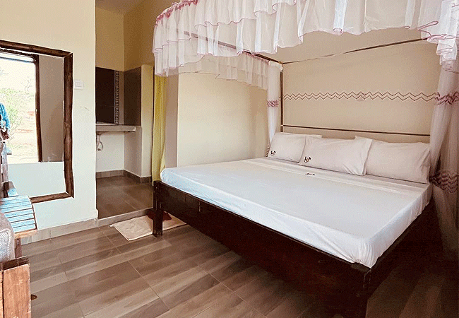 lake-jipe-eco-lodge-double-bed room Lake Jipe Eco Lodge Tsavo West National Park Kenya