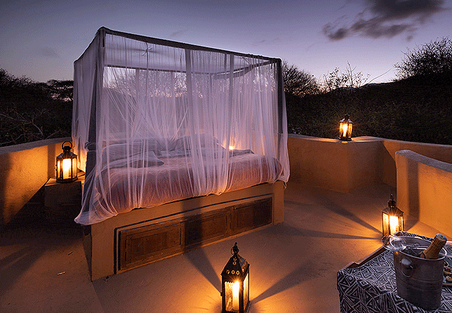 4-days-3-nights-ol-donyo-lodge-chyulu-hills-fly-in-safari-suite's rooftop-star-beds-where-you-can-sleep-under-the-canopy-of-the-night-sky-safely-listening-to-the-hyenas-and-lions 4 Days 3 Nights Ol Donyo Lodge Chyulu Hills Fly-in Safari