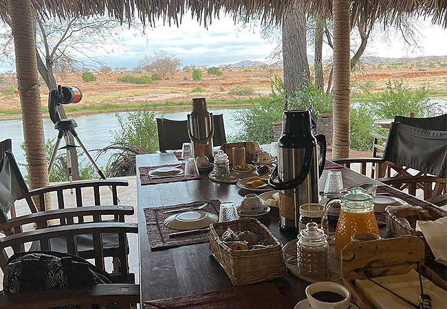 shoroa-river-camp-tsavo-east-national-park-breakfast Shoroa River Camp Tsavo East National Park Kenya