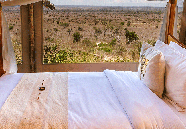 soroi-cheetah-tented-camp-lumo-conservancy-tsavo-tsavo-west-national-park-double bed Soroi Cheetah Tented Camp Tsavo West National Park Kenya