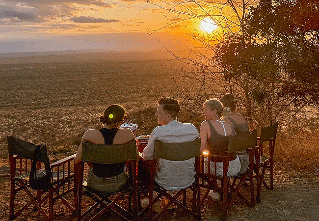 3-day-severin-safari-camp-kitani-tsavo-west-road-safari-sundowner-at-the -poachers-look-out 3 Day Severin Safari Camp Kitani Tsavo West Road Safari