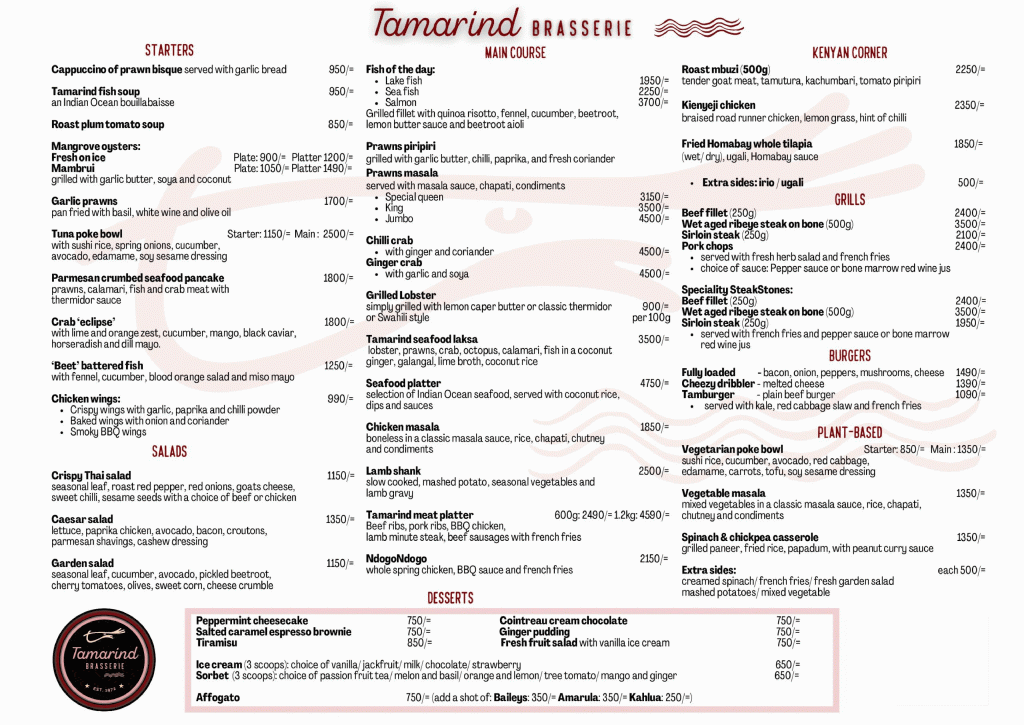 Tamarind Brasserie Restaurant Karen Ngong Road Indoor & Outdoor Dining