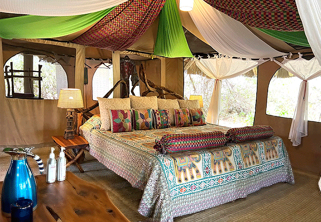 elephant-watch-camp-sits-on-the banks-of-the-ewaso-nyiro-river-with-six-furnished-tents-with-kingsize-beds-and-a-private-verandahs 3 Day Samburu Fly-in Safari Elephant Watch Camp